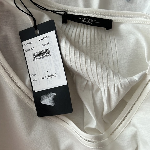 Weekend Max Mara L White Blouse With Embroidery NWT - Picture 6 of 7